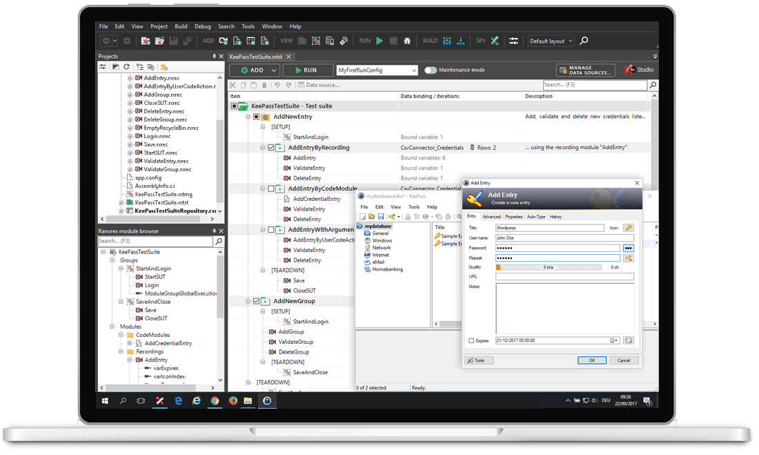 Ranorex Studio desktop application testing tools