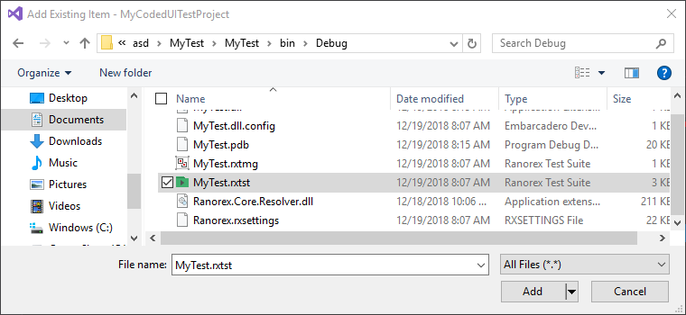 Select RXTST