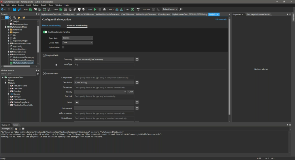 Jira-integration-enable-automatic Jira integration enable automatic