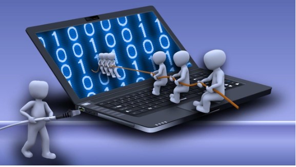binary on computer screen with characters