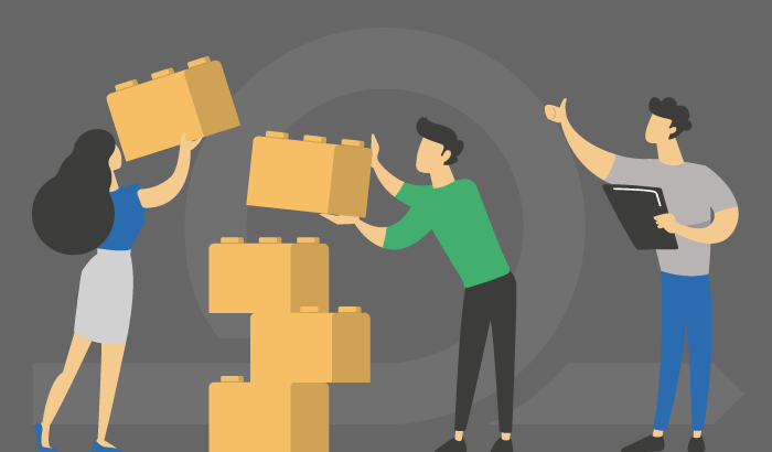 A group of people building a process