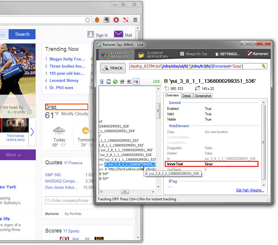 Identify UI element without the use of the dynamic ID